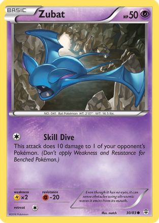 Zubat 030  - Reverse Holofoil Generations - Common