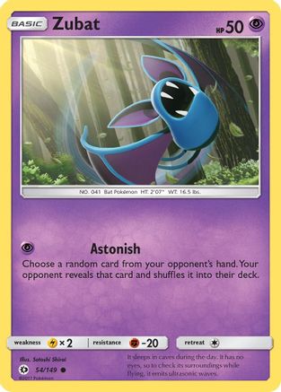 Zubat 054  - Reverse Holofoil SM Base Set - Common