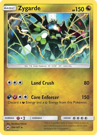 Zygarde 100  - Reverse Holofoil SM  Burning Shadows - Holo Rare