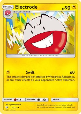 Electrode 031  - Reverse Holofoil Shining Legends - Uncommon