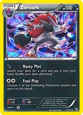 Zoroark - 71/114 (Cracked Ice Holo)/114  - Holofoil Blister Exclusives - Promo