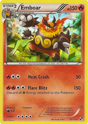 Emboar - 19/114 (Cracked Ice Holo)/114  - Holofoil Deck Exclusives - Holo Rare