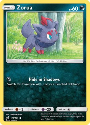 Zorua 090  - Reverse Holofoil SM  Team Up - Common