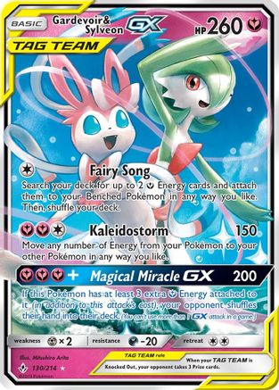 Gardevoir & Sylveon GX 130  - Holofoil SM  Unbroken Bonds - Ultra Rare