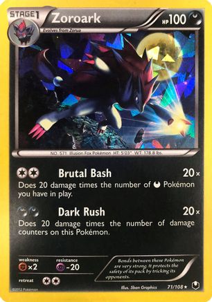 Zoroark - 71/108 (Cracked Ice Holo)/108  - Holofoil Deck Exclusives - Holo Rare