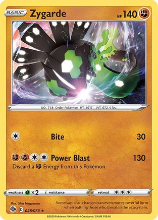 Zygarde 028  - Reverse Holofoil Champions Path - Holo Rare
