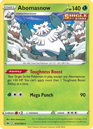 Abomasnow 010  SWSH06 Chilling Reign - Rare
