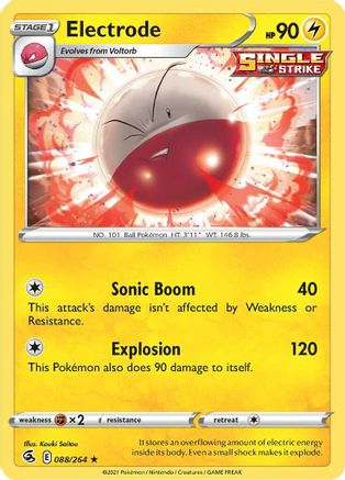 Electrode 088  - Reverse Holofoil SWSH08 Fusion Strike - Rare