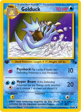 Golduck 035  - 1st Edition Fossil - Uncommon
