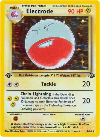 Electrode (2) (2) 002  - 1st Edition Holofoil Jungle - Holo Rare