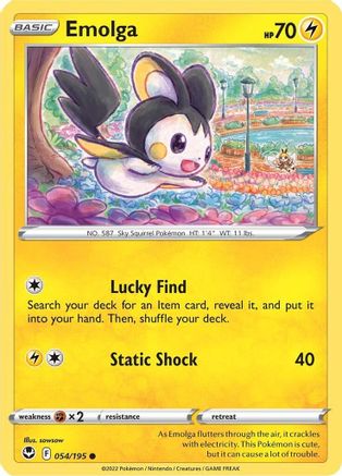 Emolga 054  - Reverse Holofoil SWSH12 Silver Tempest - Common