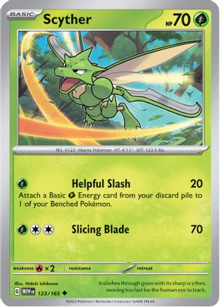 Scyther 123  - Reverse Holofoil SV Scarlet & Violet 151 - Uncommon
