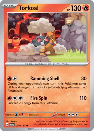 Torkoal 030/167  - Reverse Holofoil SV06 Twilight Masquerade - Common
