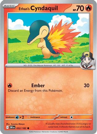 Ethan's Cyndaquil 032  - Reverse Holofoil SV10 Destined Rivals - Common