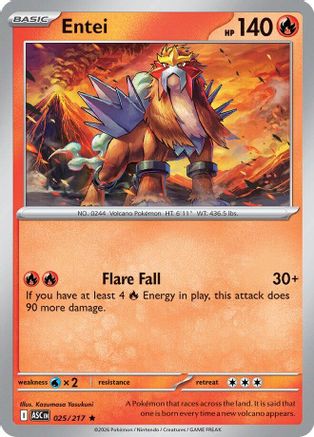 Entei 025  - Reverse Holofoil ME Ascended Heroes - Rare