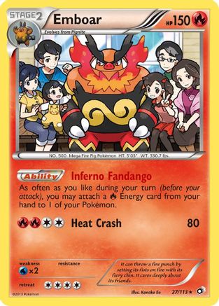 Emboar 027/113  - Reverse Holofoil Legendary Treasures - Holo Rare