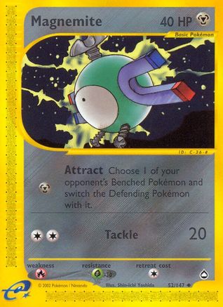 Magnemite (52)  - Reverse Holofoil Aquapolis - Uncommon
