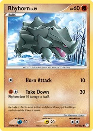 Rhyhorn  - Reverse Holofoil Diamond and Pearl - Common