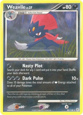 Weavile  - Reverse Holofoil Diamond and Pearl - Rare