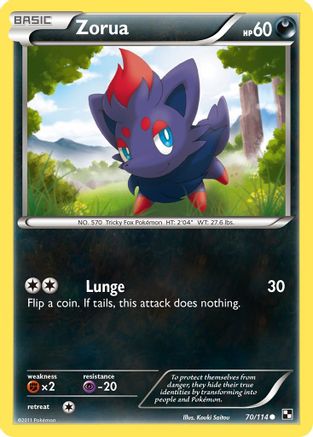 Zorua  - Reverse Holofoil Black and White - Common