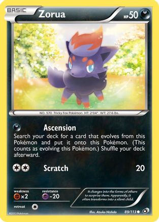 Zorua 089  - Reverse Holofoil Legendary Treasures - Common