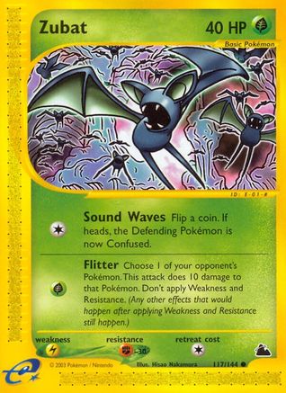 Zubat (117)  - Reverse Holofoil Skyridge - Common