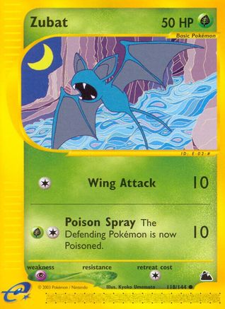 Zubat (118)  - Reverse Holofoil Skyridge - Common