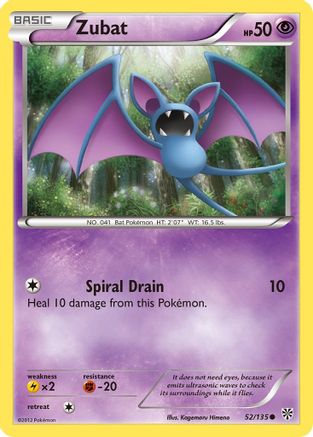 Zubat (52)  - Reverse Holofoil Plasma Storm - Common
