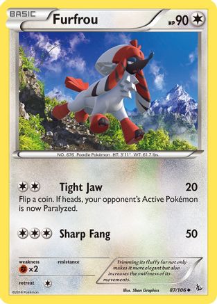 Furfrou 087  XY  Flashfire - Uncommon